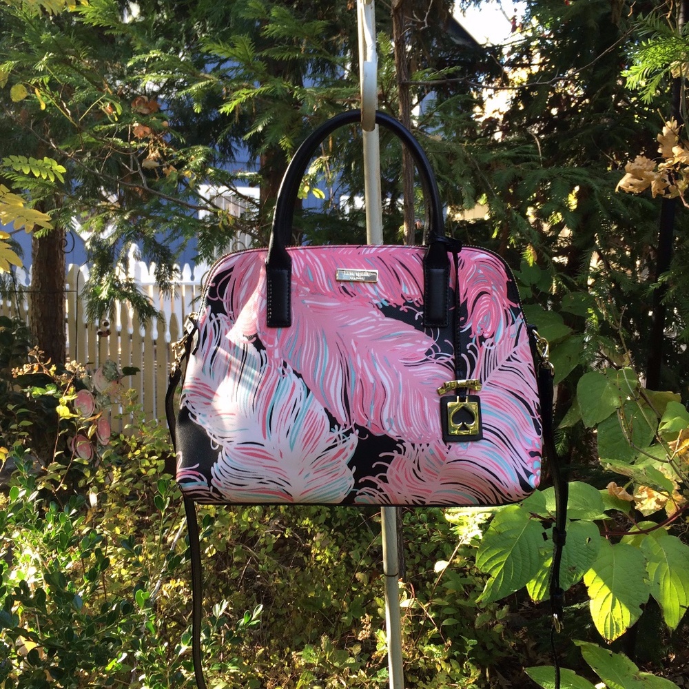 Kate Spade Small Rachelle Feather Vinyl Satchel